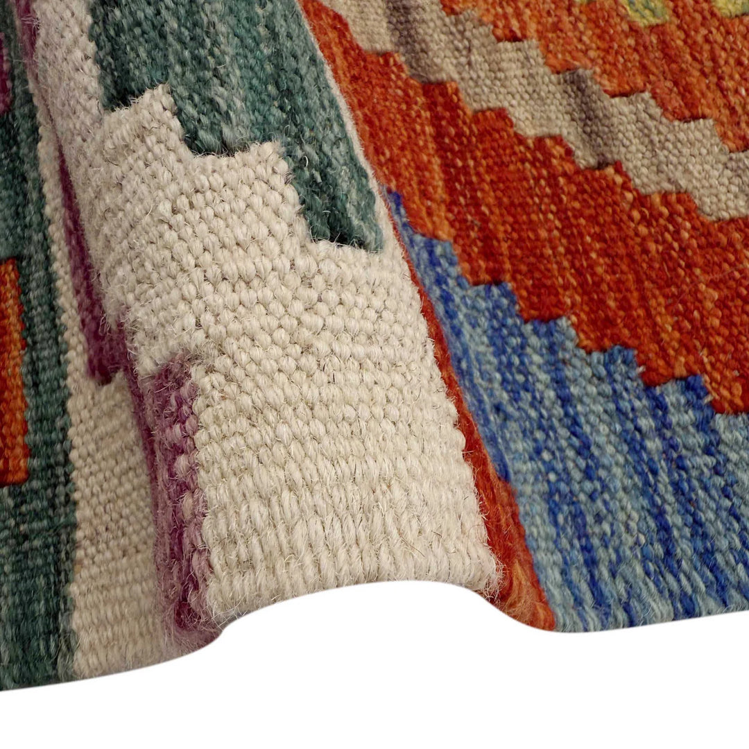 Afghan Vegetable Kilim Rug 6' 10" x 10' 2" Flat-Weave | No. AL57028