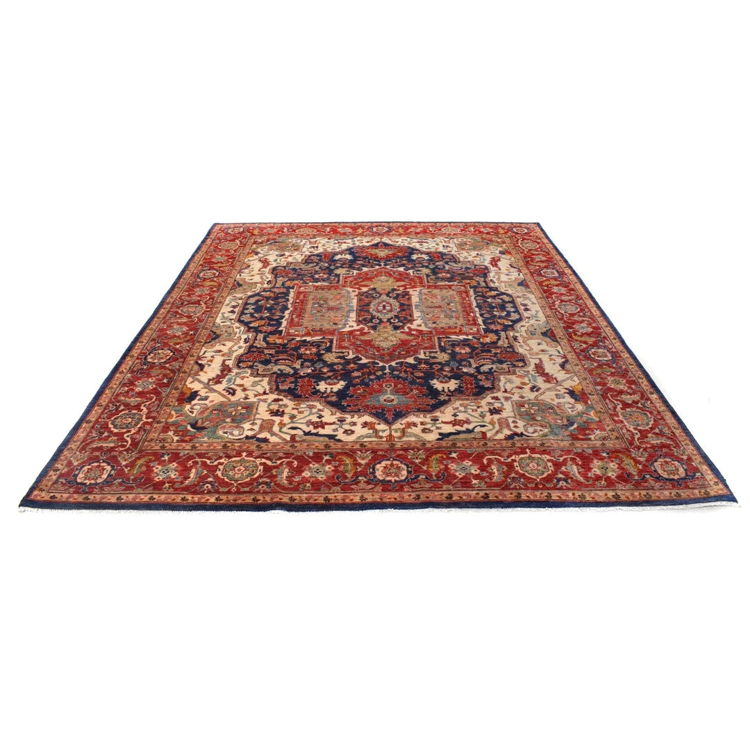 Afghan Heriz Rug 8' 0" x 9' 9" Hand-Woven | No. AL57199
