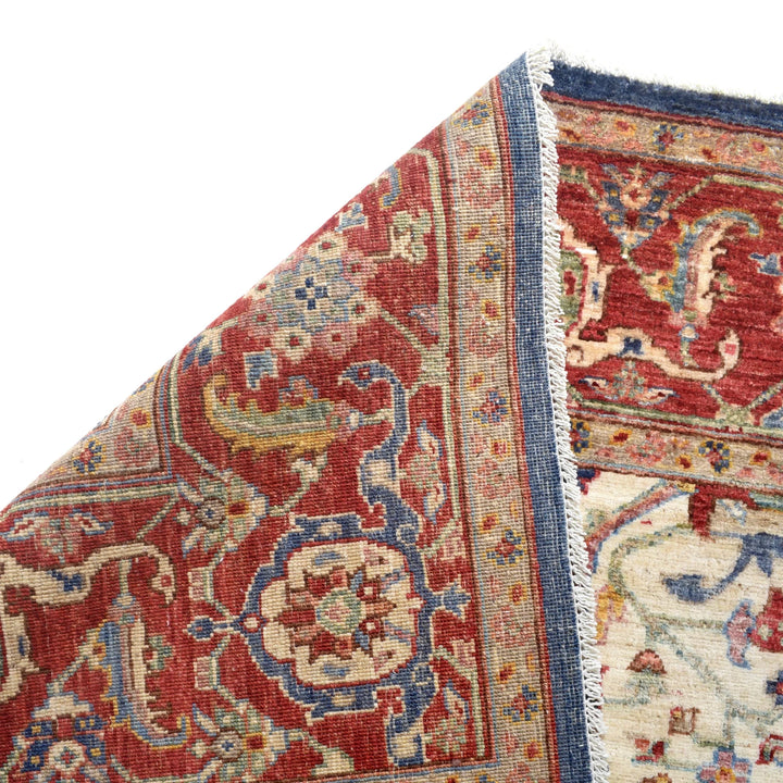 Afghan Heriz Rug 8' 0" x 9' 9" Hand-Woven | No. AL57199