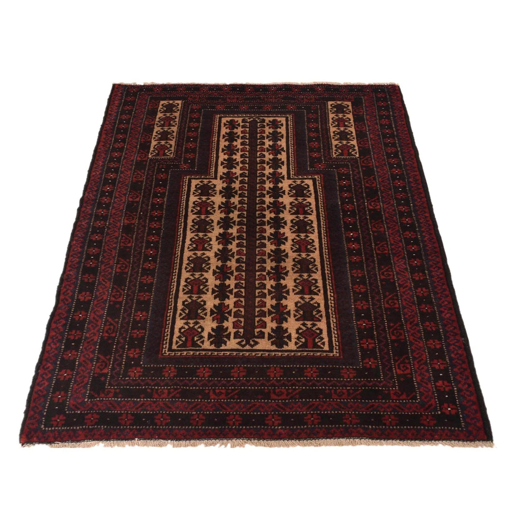 Afghan Prayer Rug 2' 10" x 4' 2" Hand-Knotted | No. AL57200