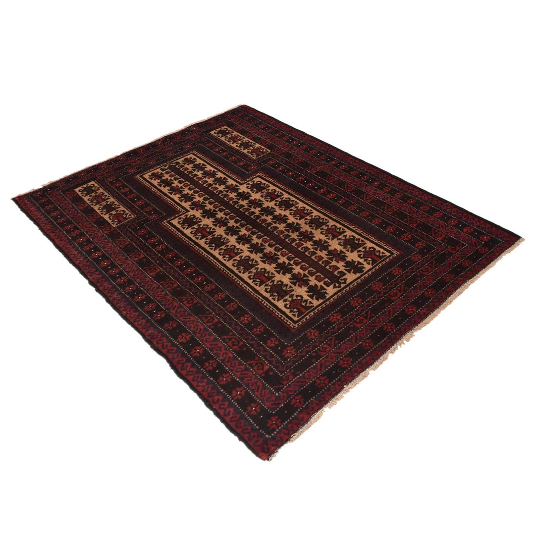 Afghan Prayer Rug 2' 10" x 4' 2" Hand-Knotted | No. AL57200