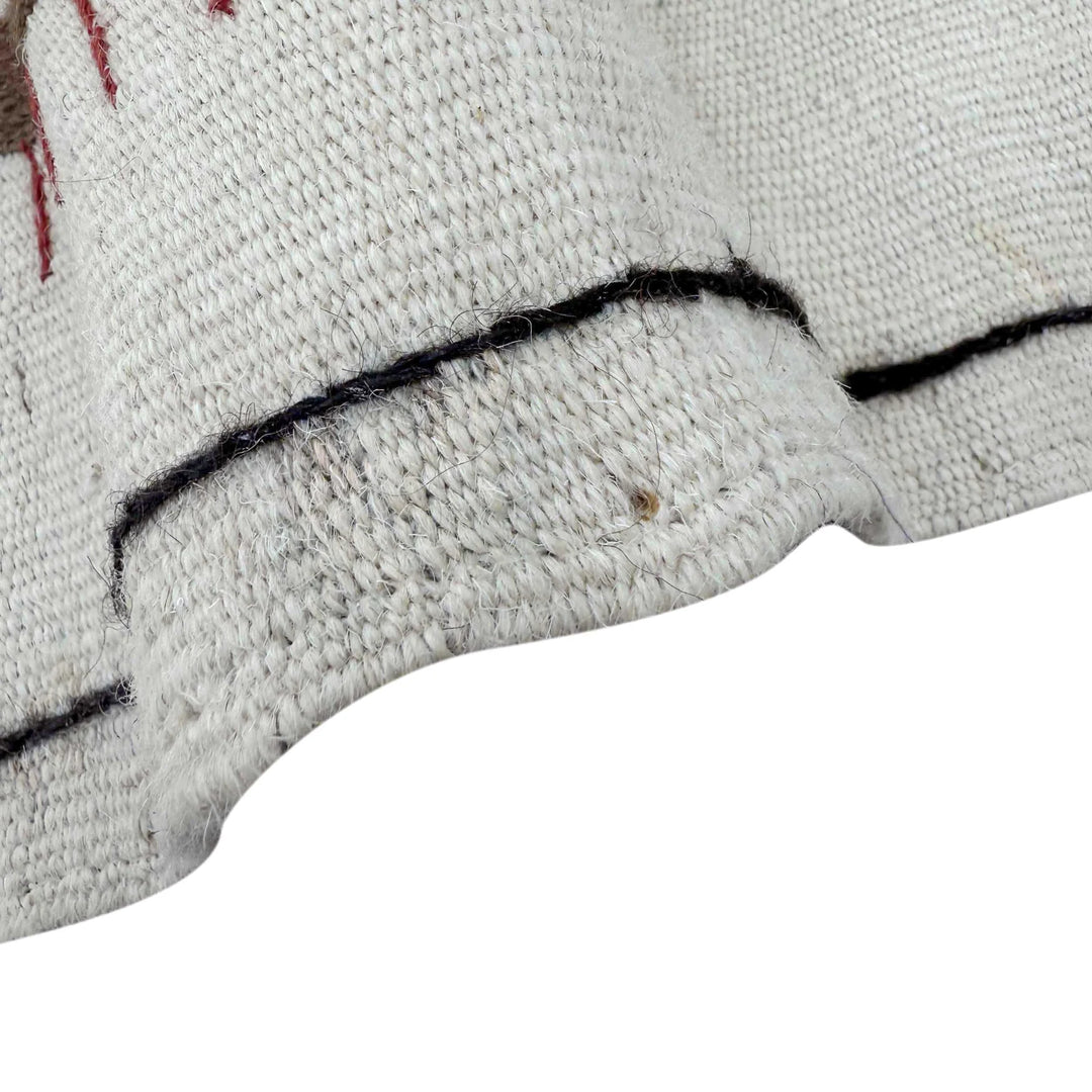 Beige Pakistani Embroidery Kilim Rug 3' 11" x 6' 3" Hand-Knotted | No. AL57249