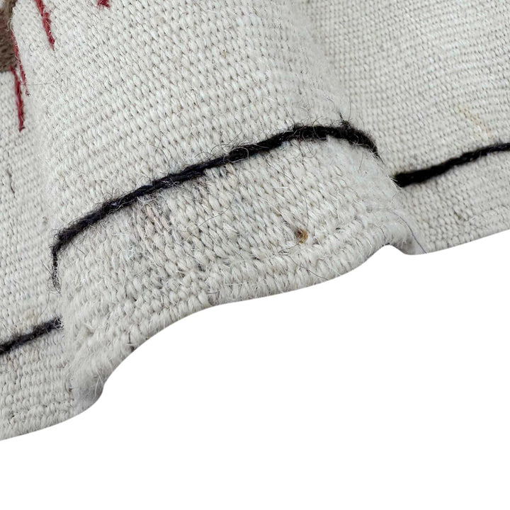 Beige Pakistani Embroidery Kilim Rug 3' 11" x 6' 3" Hand-Knotted | No. AL57249