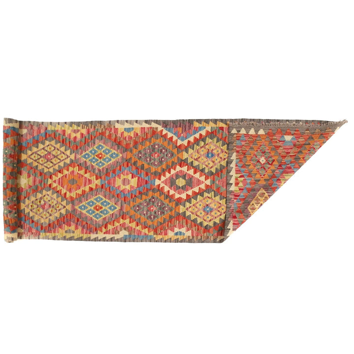 Afghan Kilim Rug 2' 9" x 9' 7" Flat-Weave | No. AL57251