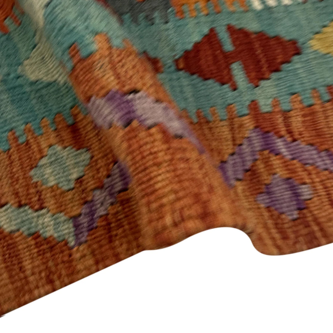Afghan Vegetable Kilim Rug 4' 4" x 6' 2" Flat-Weave | No. AL572709