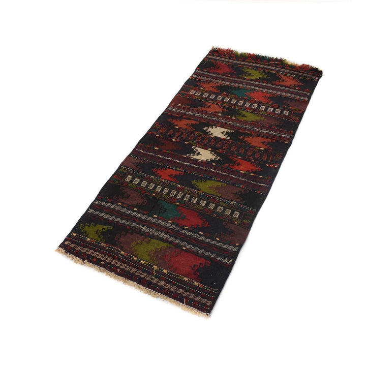 Afghan Sufra Kilem Runner 2' 2" x 4' 10" Flat-Weave | No. AL57275