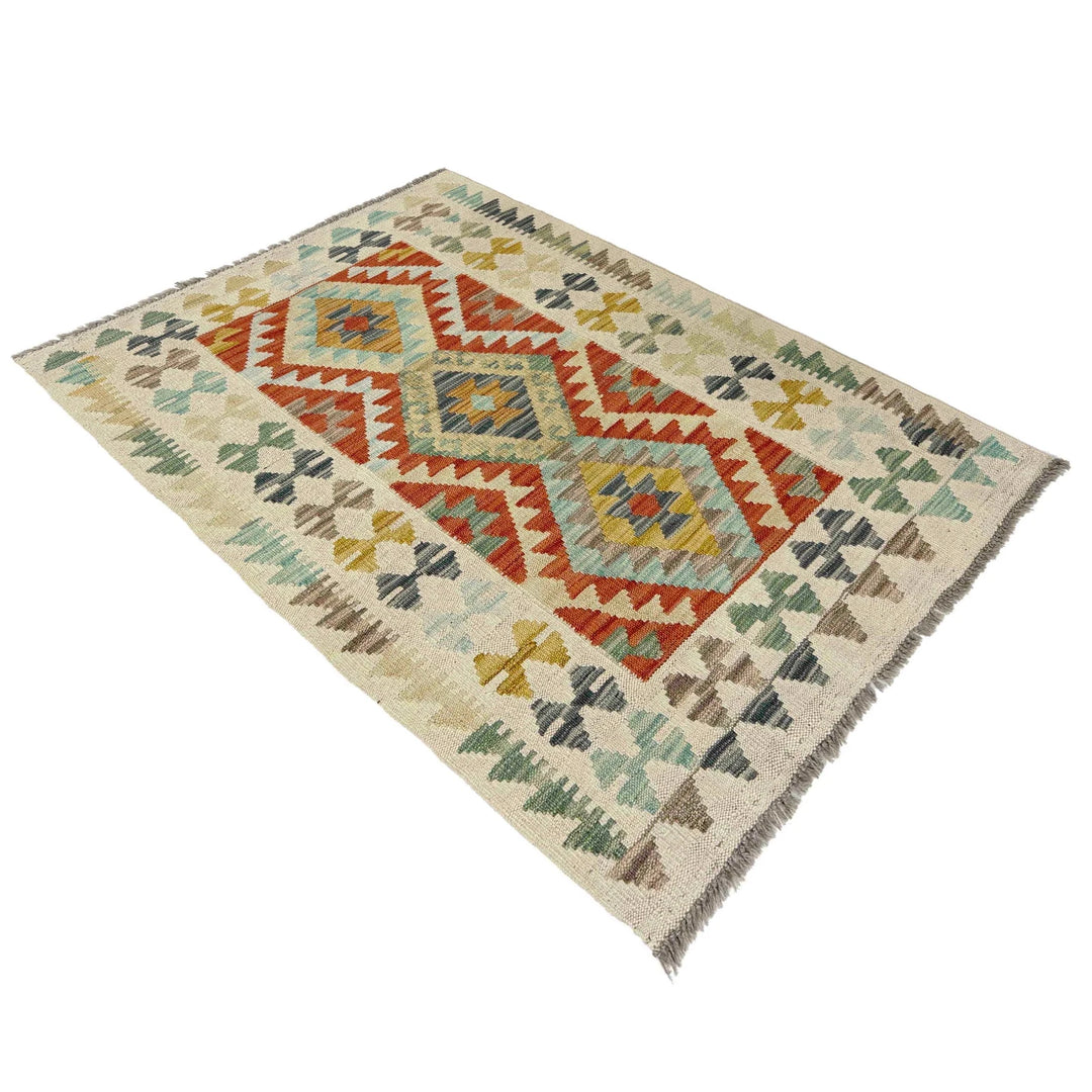 Afghan Kilim Rug 2'8" x 4'1" Flat-Weave | No. AL57295