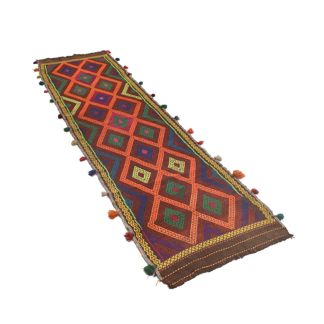 Afghan Suzani Kilim Rug 2' 4" x 8' 5" Flat-Weave | No. AL57313