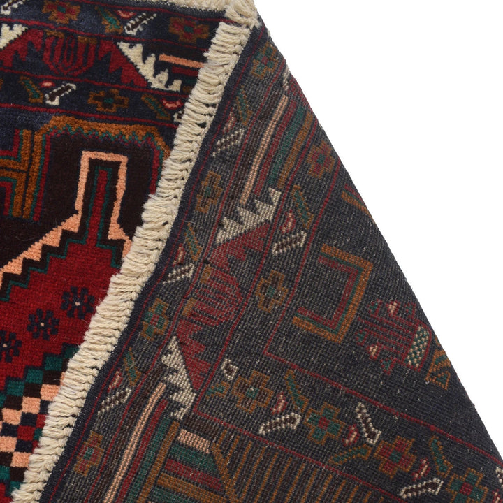 Afghan Baluchi Rug 3' 10" x 6' 3" Hand-Knotted | No. AL57335
