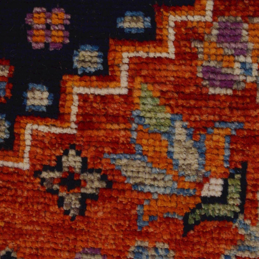 Red Afghan Shirazi Rug 6' 8" x 9' 8" Hand-Knotted | No. AL57343