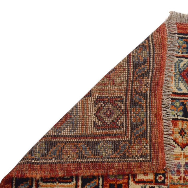 Red Afghan Shirazi Rug 6' 8" x 9' 8" Hand-Knotted | No. AL57343