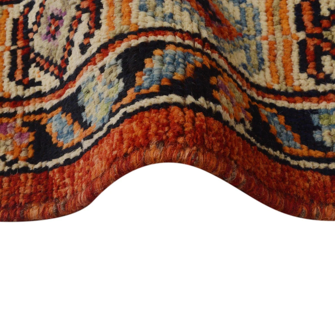 Red Afghan Shirazi Rug 6' 8" x 9' 8" Hand-Knotted | No. AL57343