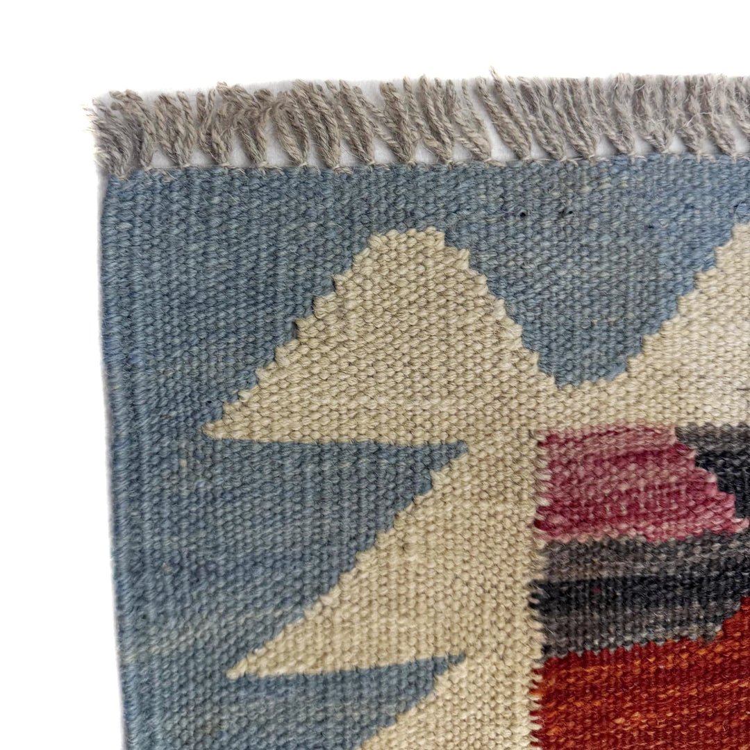 Afghan Vegetable Kilim Rug 2' 10" x 3' 9" Flat-Weave | No. AL574240