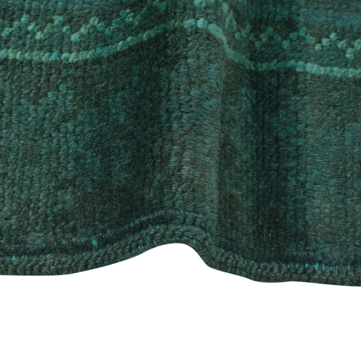 Green Pakistani Overdye Rug 2' 9" x 4' 4" Hand-Knotted | No. AL57436
