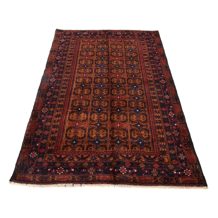 Afghan Baluchi Rug 3' 11" x 6' 2" Hand-Knotted | No. AL57444