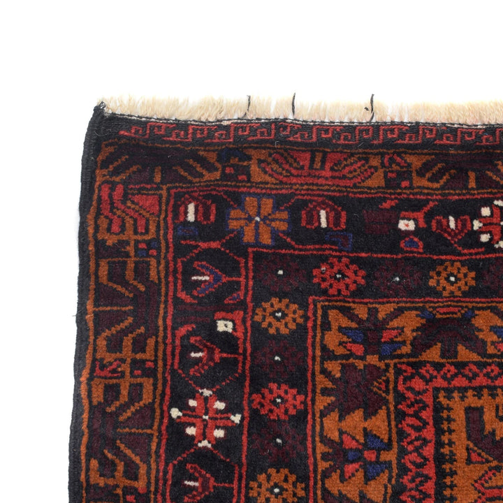 Afghan Baluchi Rug 3' 11" x 6' 2" Hand-Knotted | No. AL57444