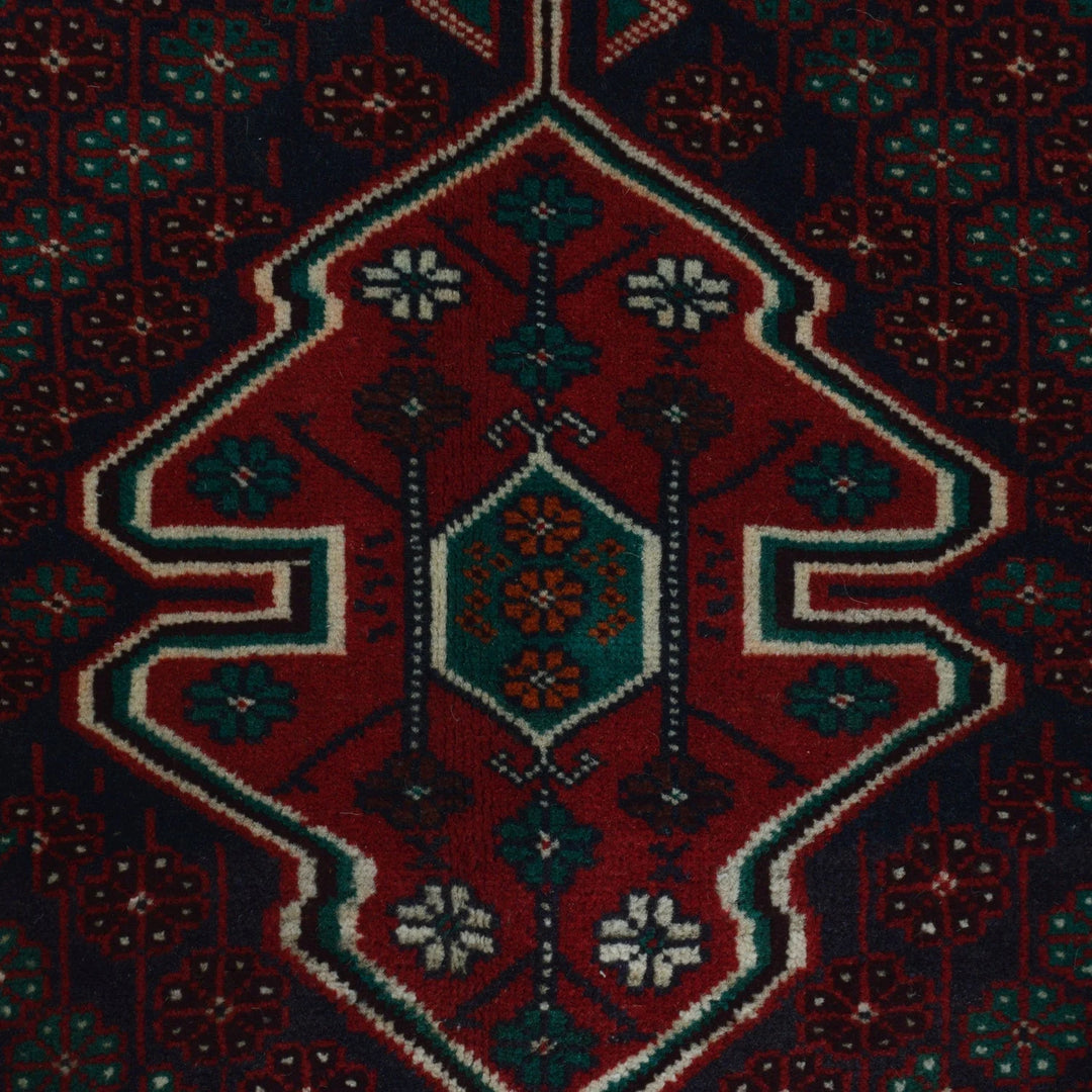Afghan Baluchi Rug 3' 1" x 4' 0" Hand-Knotted | No. AL57571