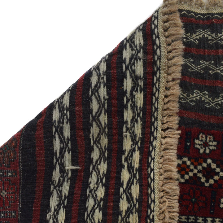 Afghan Baluchi Rug 3' 1" x 4' 0" Hand-Knotted | No. AL57571