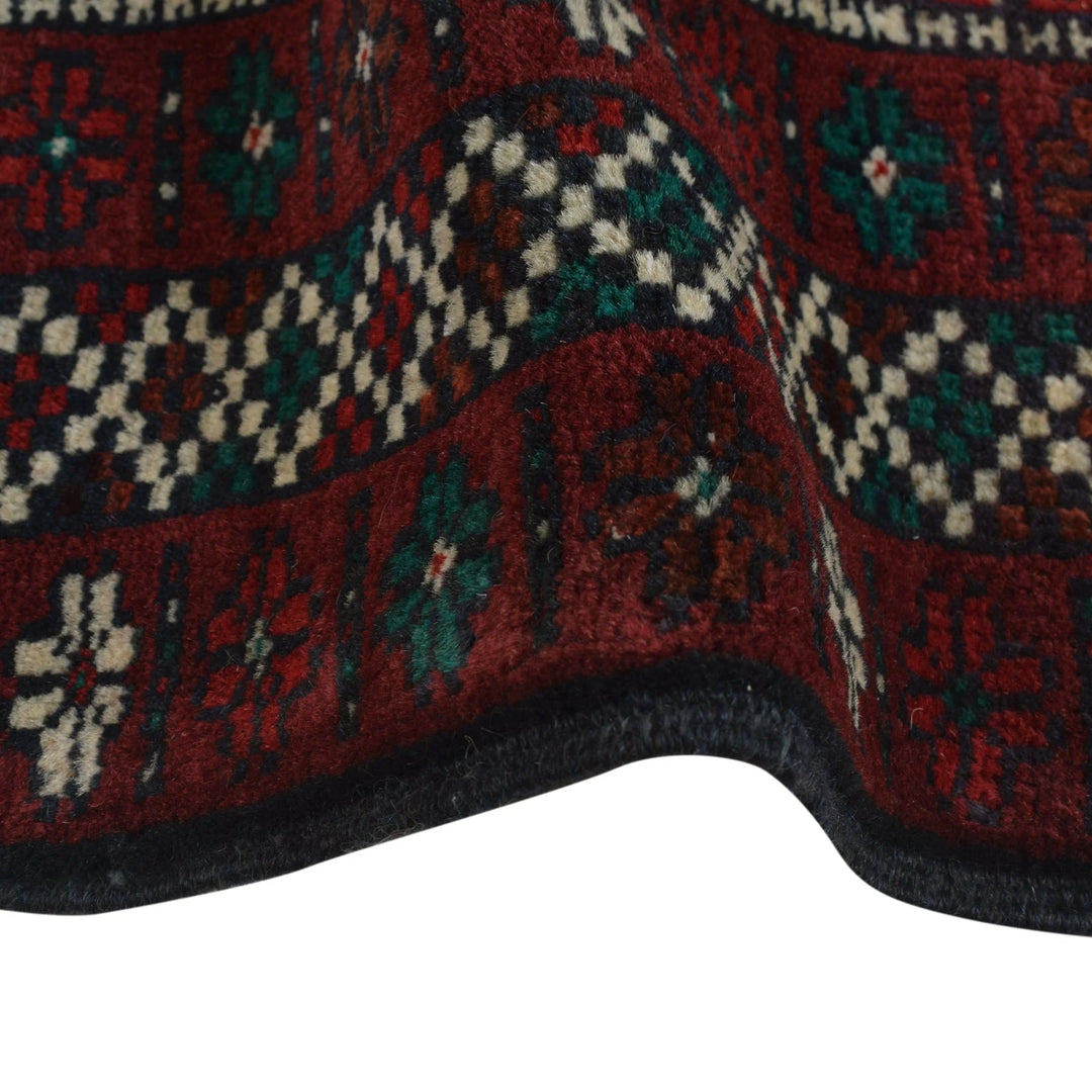 Afghan Baluchi Rug 3' 1" x 4' 0" Hand-Knotted | No. AL57571
