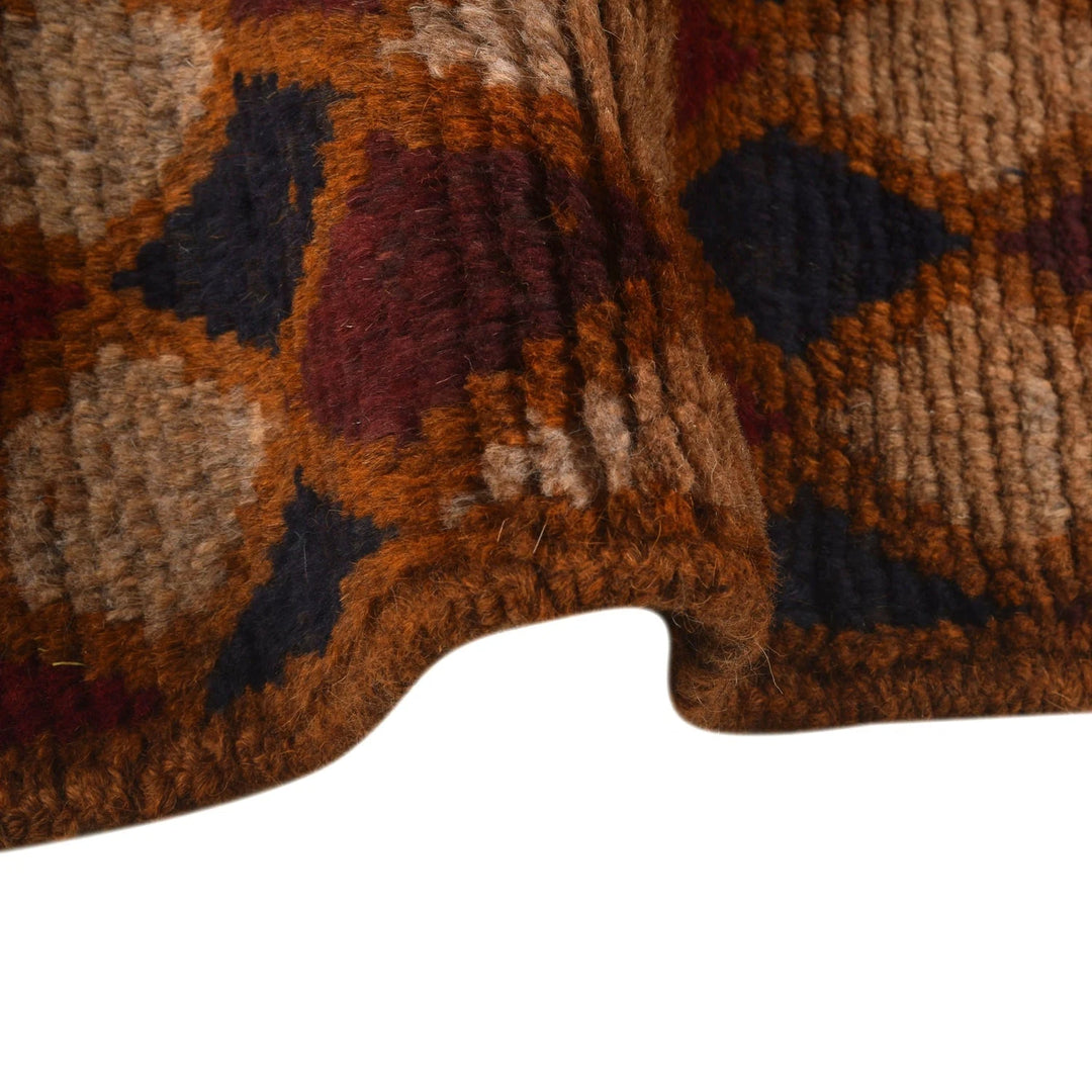 Orange Afghan Baluchi Rug 3' 9" x 6' 2" Hand-Knotted | No. AL57585