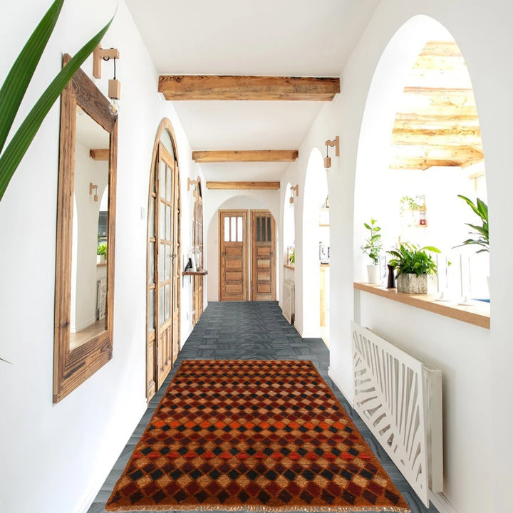 Orange Afghan Baluchi Rug 3' 9" x 6' 2" Hand-Knotted | No. AL57585