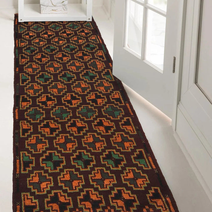 Afghan Baluchi Rug 2'4" x 6'8" Hand-Knotted | No. AL57619