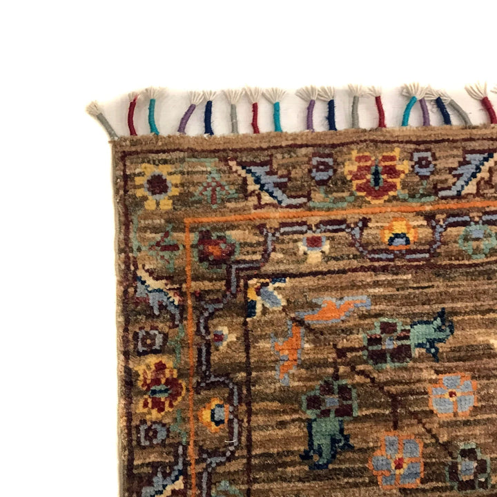 Brown Afghan Oriental Rug 5' 6" x 7' 9" Hand-Knotted | No. AL57672