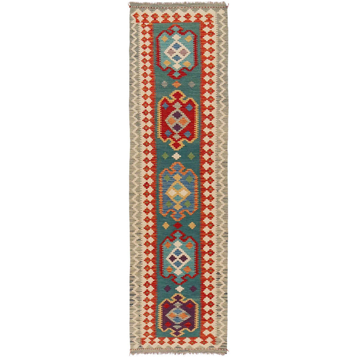 Afghan Chobi Kilim Rug 2' 8" x 9' 10" Flat-Weave | No. AL57828