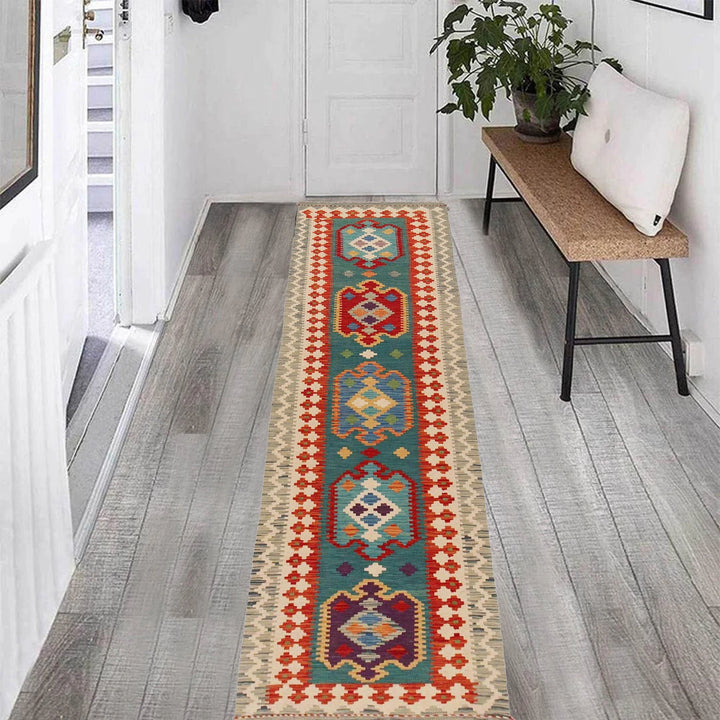 Afghan Chobi Kilim Rug 2' 8" x 9' 10" Flat-Weave | No. AL57828