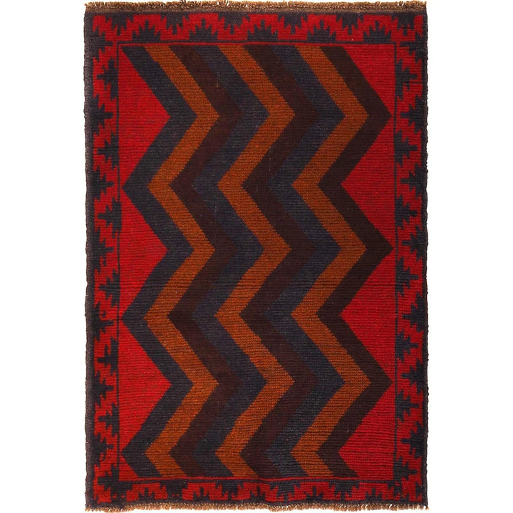 Afghan Baluchi Rug 2' 10" x 4' 2" Hand-Knotted | No. AL57880