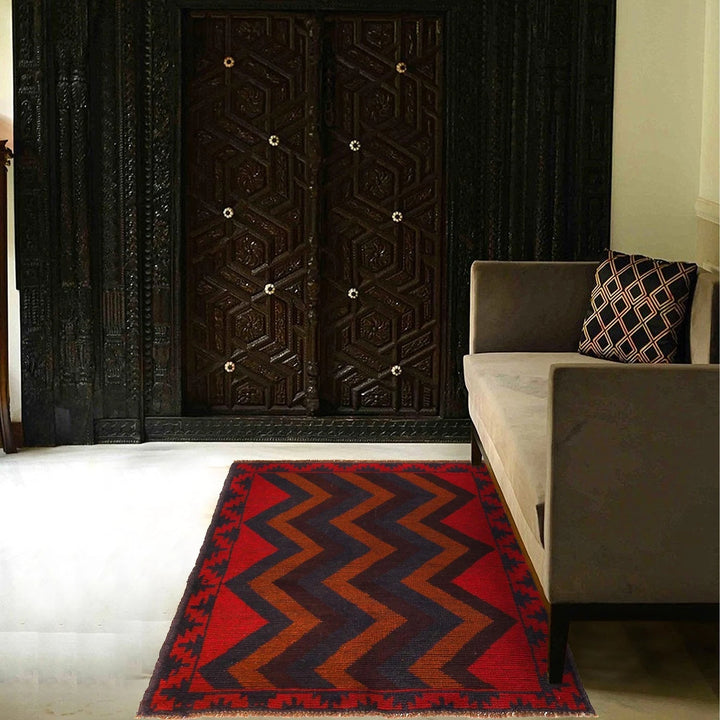 Afghan Baluchi Rug 2' 10" x 4' 2" Hand-Knotted | No. AL57880