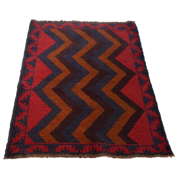 Afghan Baluchi Rug 2' 10" x 4' 2" Hand-Knotted | No. AL57880