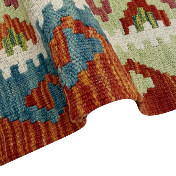 Afghan Vegetable Kilim Rug 3' 3" x 4' 9" Flat-Weave | No. AL578903