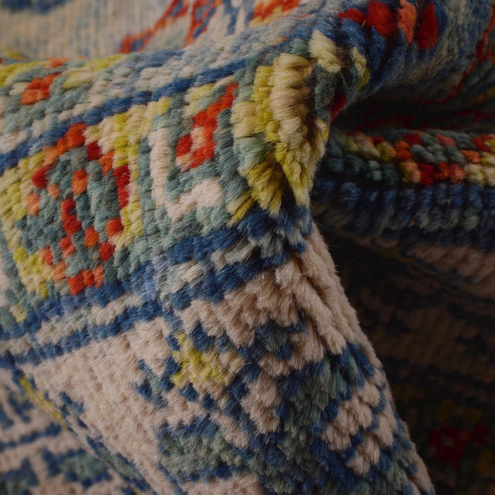 Blue Afghan Mamluk Rug 5'9" x 7'8" Hand-Knotted | No. AL57896