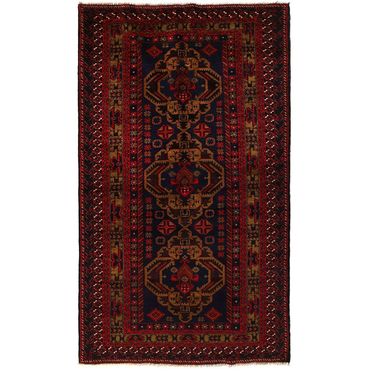 Blue Afghan Baluchi Rug 4' 0" x 6' 9" Hand-Knotted | No. AL57918