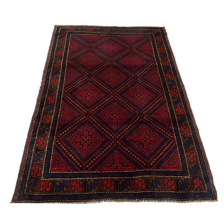 Afghan Baluchi Rug 4' 2" x 6' 4" Hand-Knotted | No. AL57952