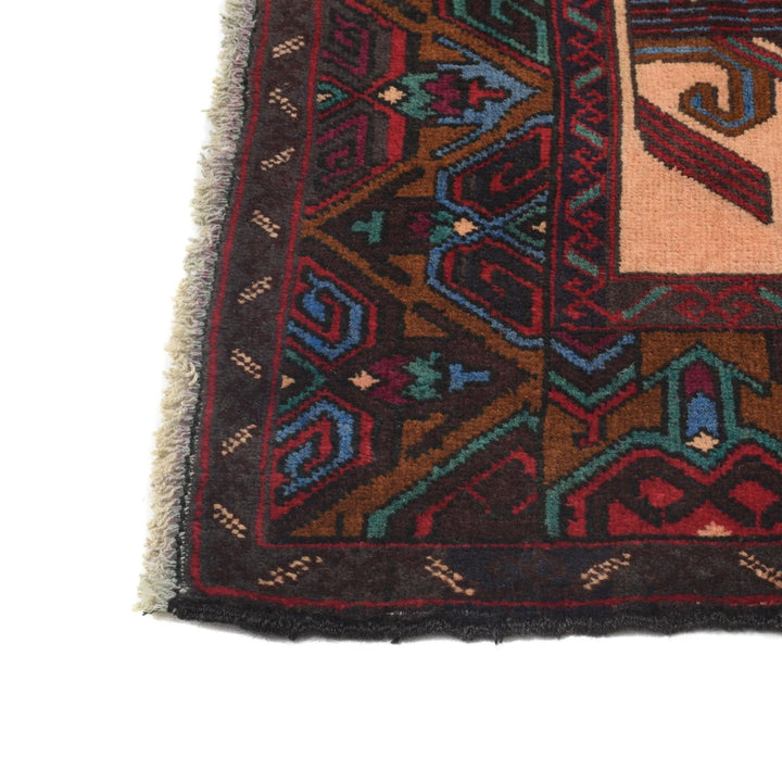 Orange Afghan Baluchi Rug 2' 9" x 4' 3" Hand-Knotted | No. AL57985