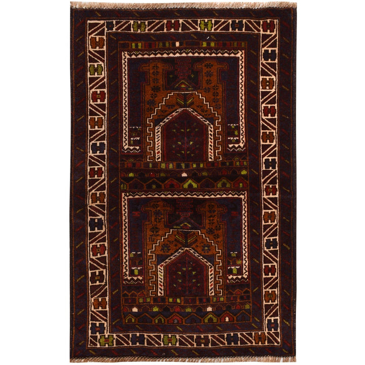 Afghan Prayer Rug 2' 6" x 3' 11" Hand-Knotted | No. AL58044