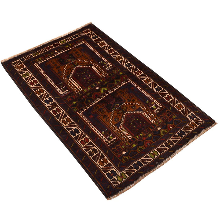 Afghan Prayer Rug 2' 6" x 3' 11" Hand-Knotted | No. AL58044