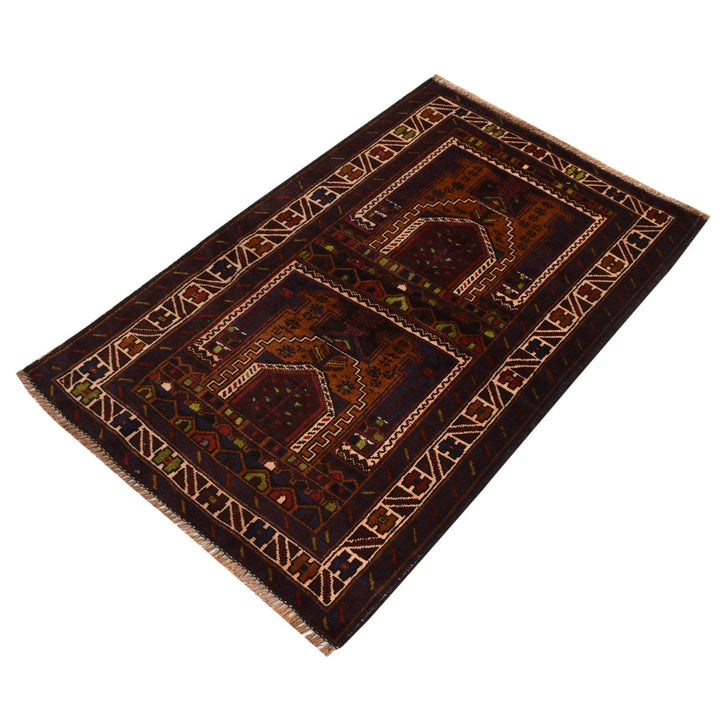 Afghan Prayer Rug 2' 6" x 3' 11" Hand-Knotted | No. AL58044