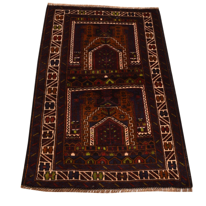 Afghan Prayer Rug 2' 6" x 3' 11" Hand-Knotted | No. AL58044