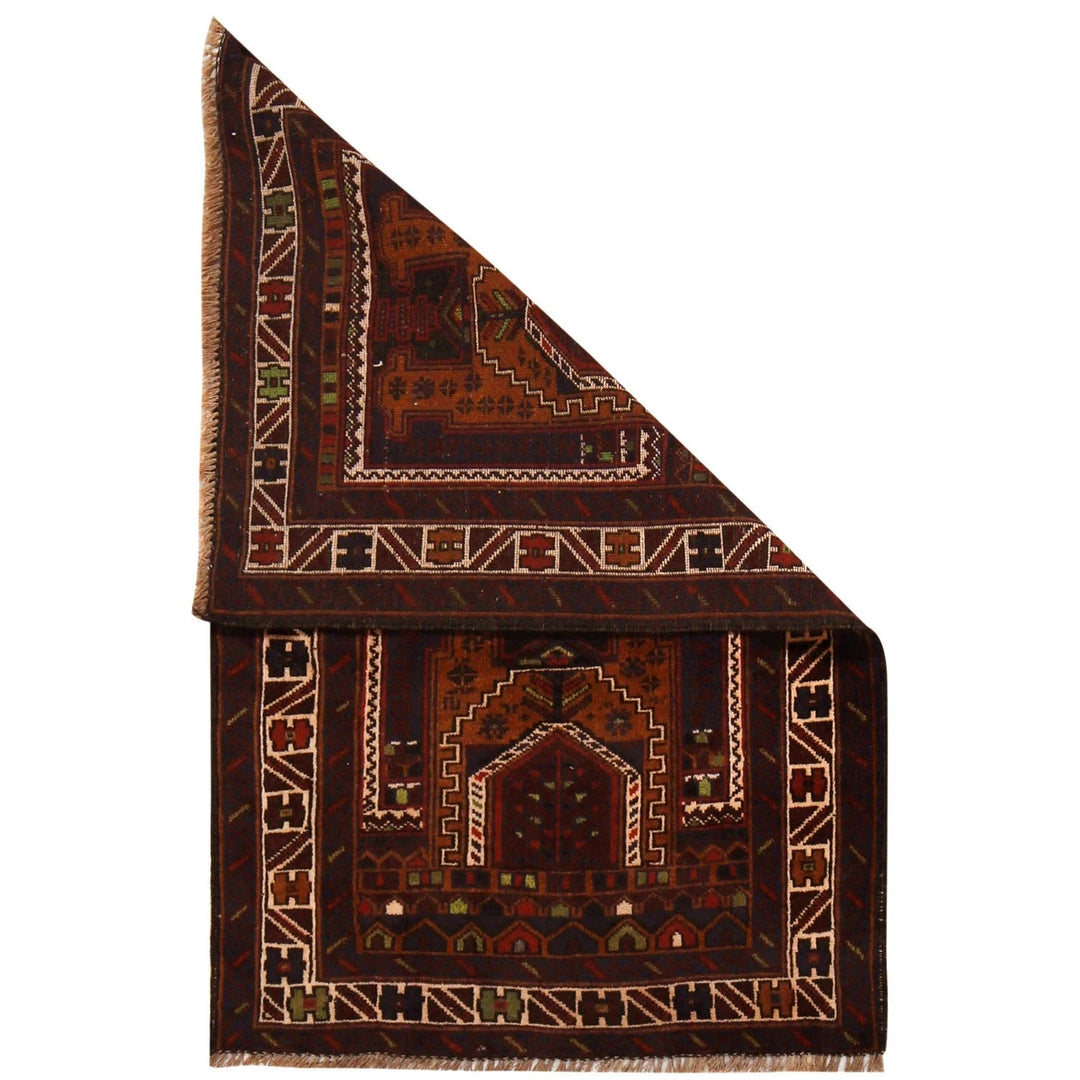 Afghan Prayer Rug 2' 6" x 3' 11" Hand-Knotted | No. AL58044