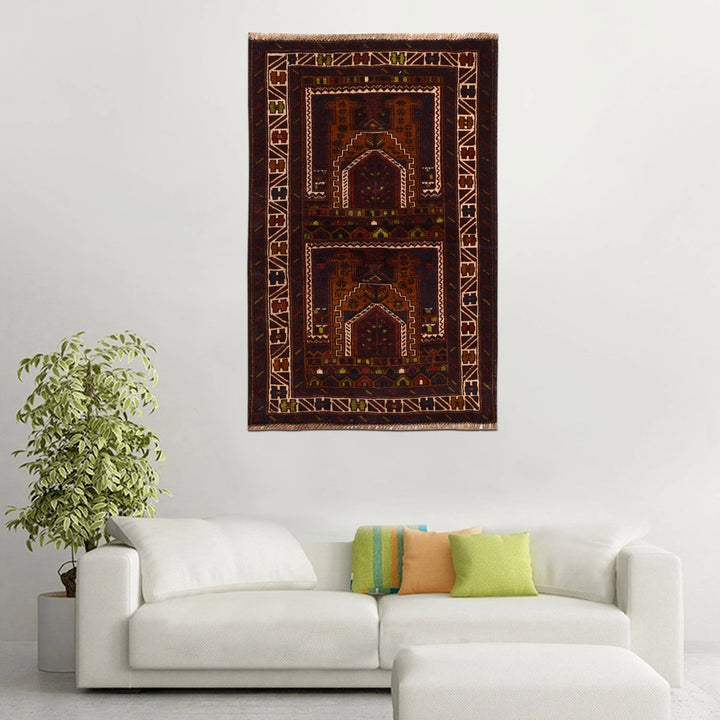 Afghan Prayer Rug 2' 6" x 3' 11" Hand-Knotted | No. AL58044