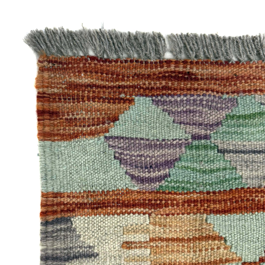 Multicolor Afghan Vegetable Kilim Rug 2' 7" x 15' 1" Flat-Weave | No. AL58065