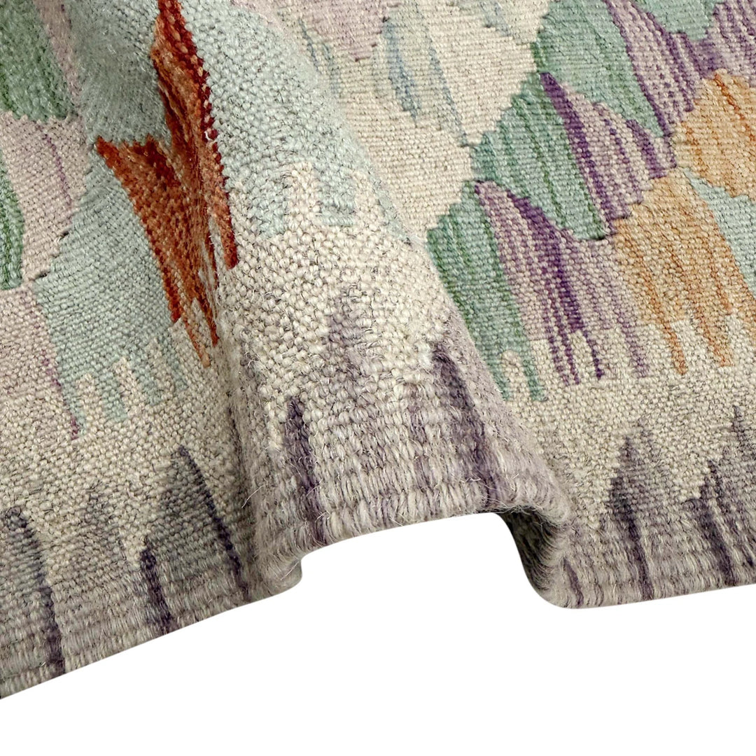 Multicolor Afghan Vegetable Kilim Rug 2' 7" x 15' 1" Flat-Weave | No. AL58065