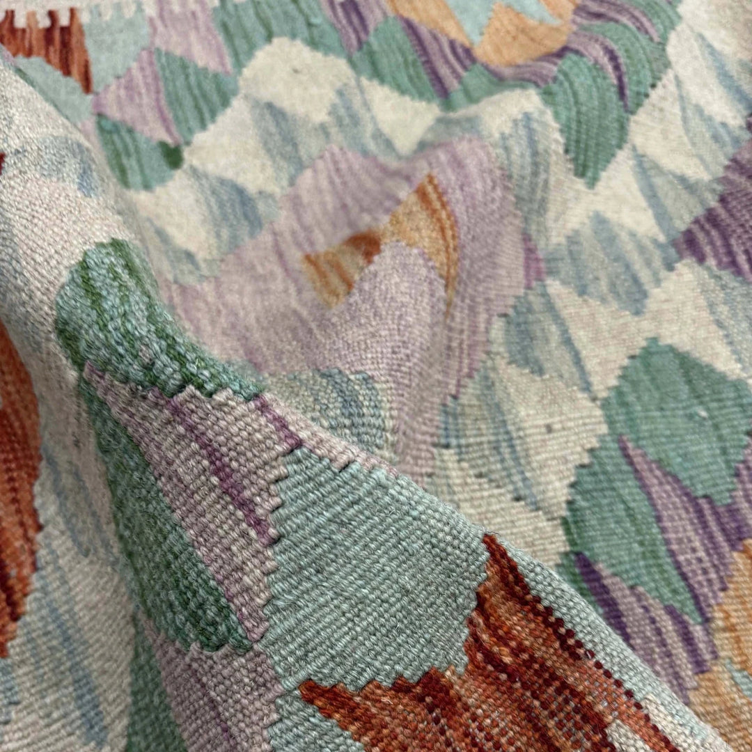 Multicolor Afghan Kilim Rug 2'7" x 15'1" Flat-Weave | No. AL58065