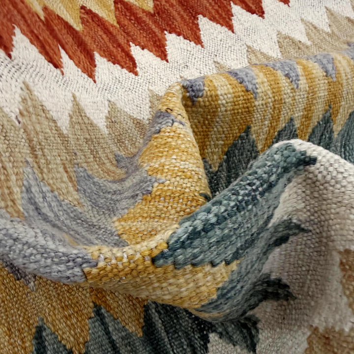 Afghan Vegetable Kilim Rug 2' 7" x 4' 3" Flat-Weave | No. AL581215