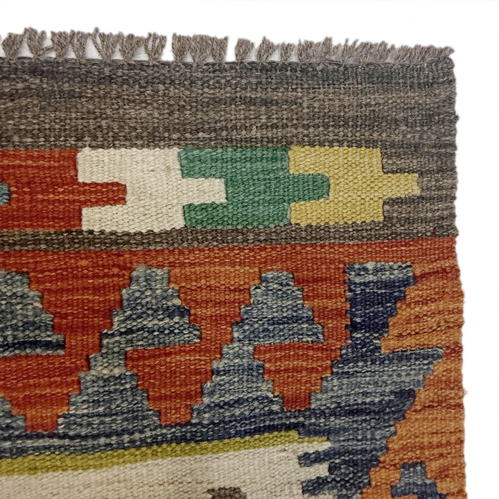 Afghan Vegetable Kilim Rug 6' 9" x 9' 7" Flat-Weave | No. AL58122