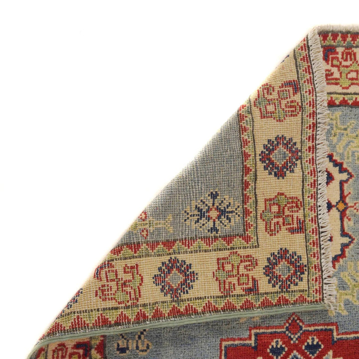 Blue Afghan Kazak Rug 2' 9" x 3' 10" Hand-Knotted | No. AL58130