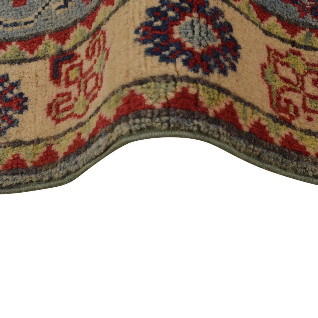 Blue Afghan Kazak Rug 2' 9" x 3' 10" Hand-Knotted | No. AL58130